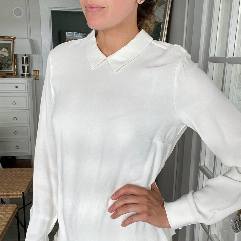 Brooks Bothers Reverse Button Collared Blouse size 4